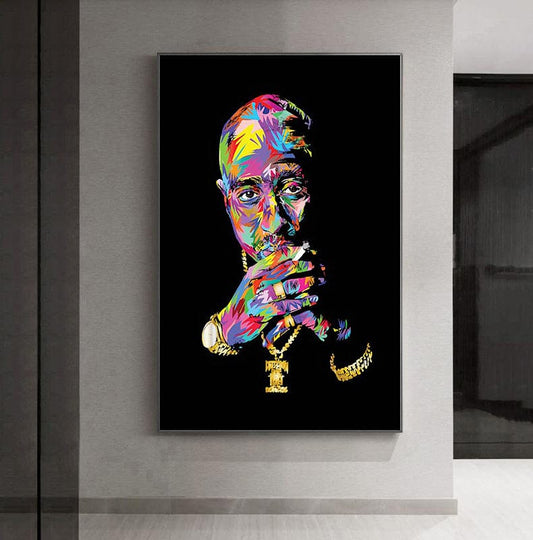 Colorful Tupac Shakur canvas