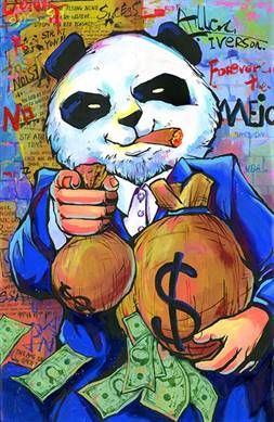 Don Panda (blue) canvas