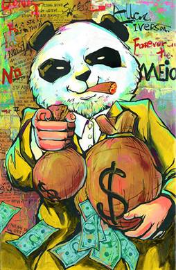 Don Panda (yellow) canvas