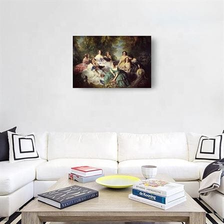 Franz Xaver Winterhalter - Empress Eugénie Surrounded by her Ladies in Waiting canvas