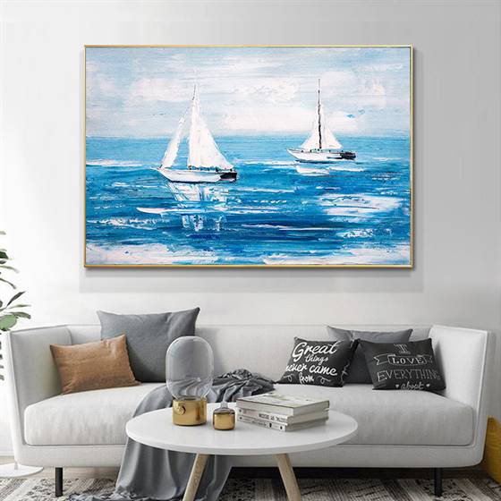 Sailboats at the sea canvas