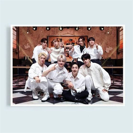 Stray Kids in white canvas
