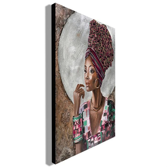African woman wearing jewelry canvas
