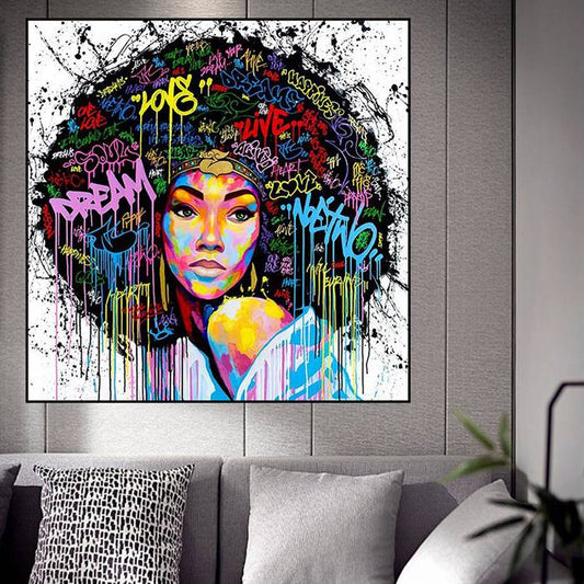 Afro girl canvas