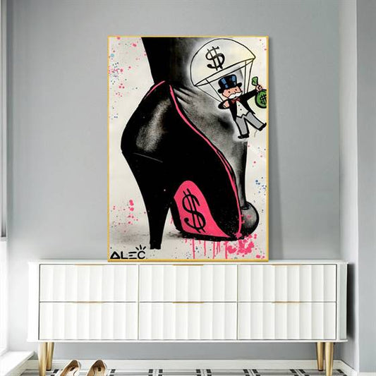 Alec Monopoly - Money in heels canvas