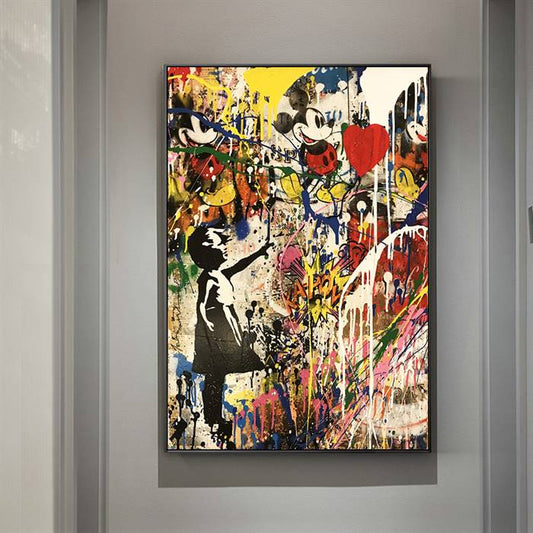 Banksy and Mickey canvas