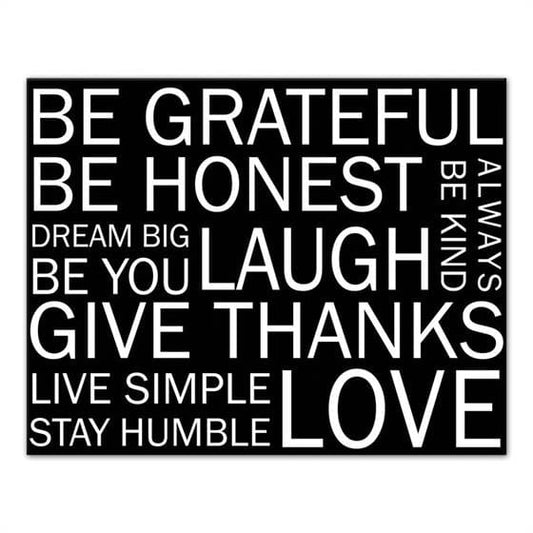 Be grateful, be honest canvas