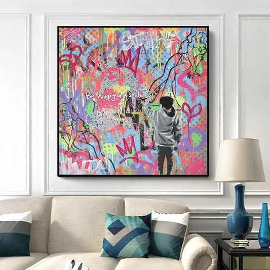 Be happy and smile canvas