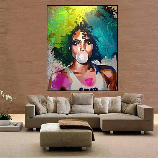 Beauty with a bubble balloon canvas