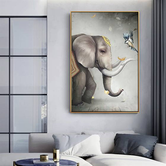 Bird and elephant canvas