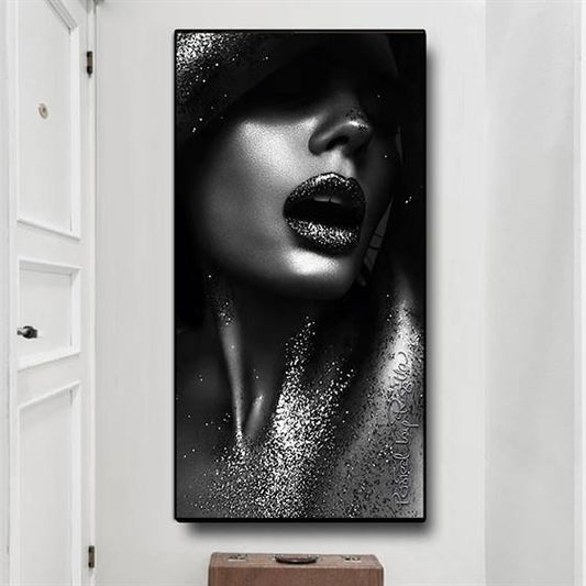 Black and white beauty canvas