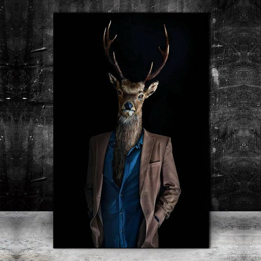 Business reindeer canvas