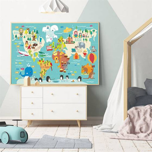 Cartoonish world map canvas
