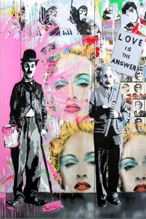 Chaplin and Einstein canvas