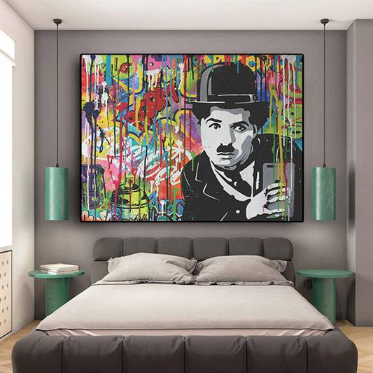 Chaplin graffiti canvas