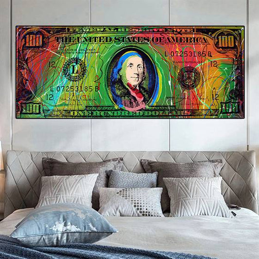 Colorful Hundred Dollar Bill canvas
