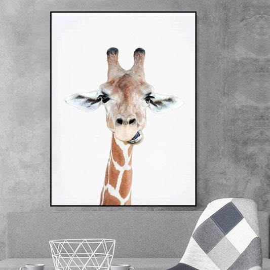 Cute giraffe canvas