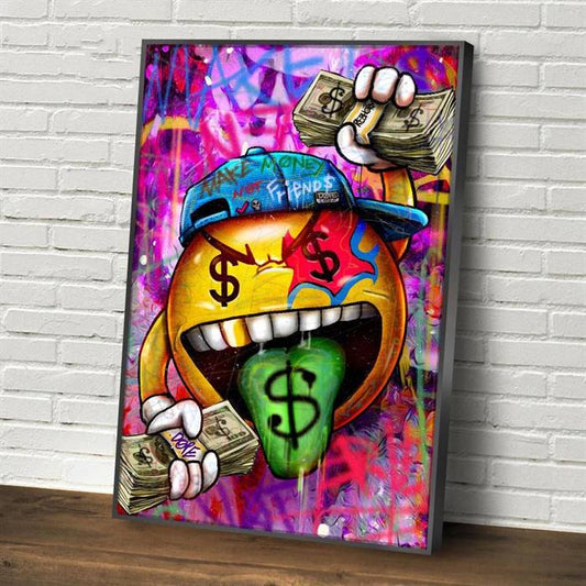 Dollar tongue emoji canvas