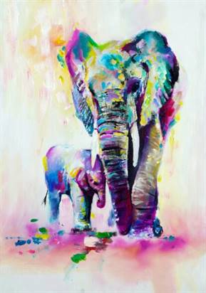 Elephant mom canvas