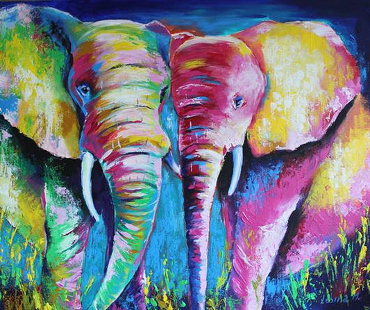 Elephant's love canvas