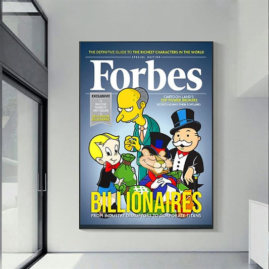 Forbes cartoon billionaires canvas