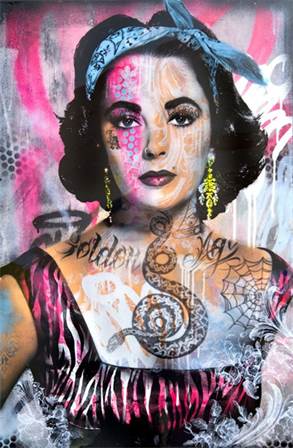 Girl with a blue bandana canvas