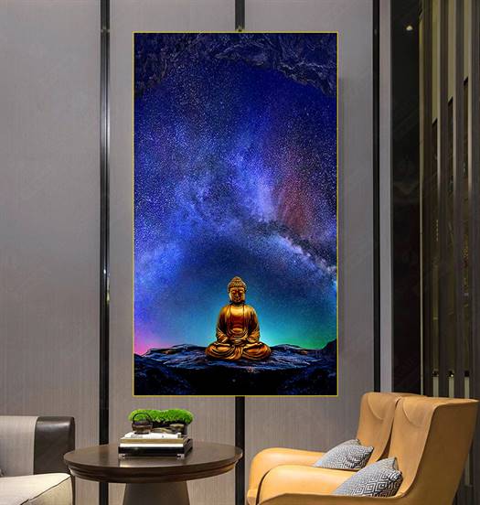 Gold Buddha meditating canvas