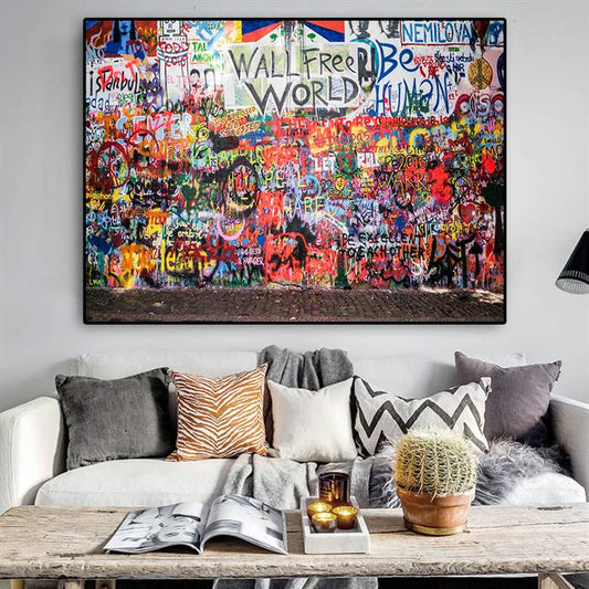Graffiti satire canvas