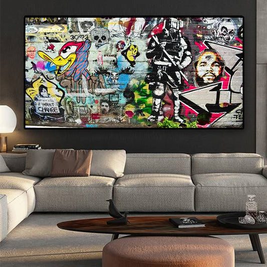 Graffiti wall canvas