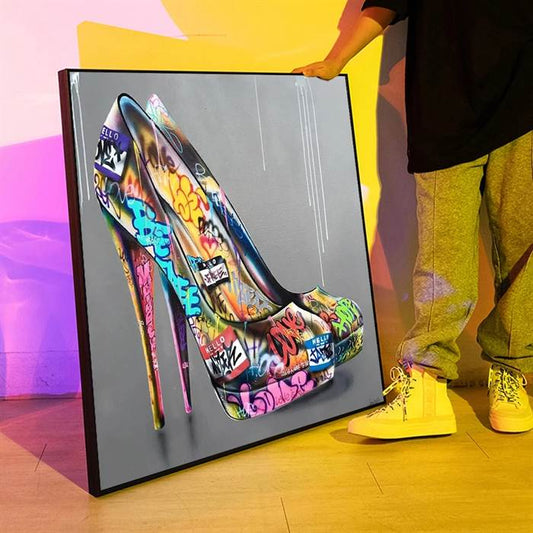 High heels canvas