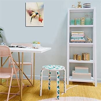 Hummingbird with a flower canvas