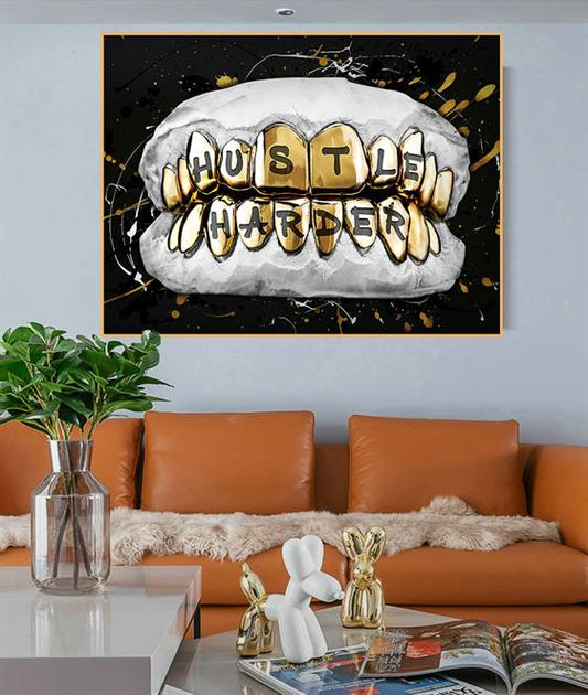 Hustle harder canvas