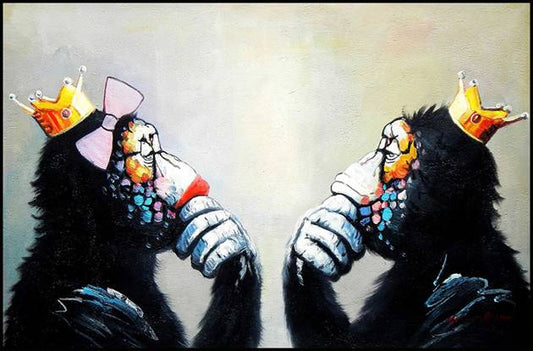 King and his queen canvas