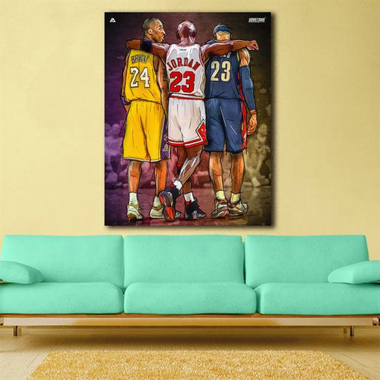 Kobe, MJ, LeBron canvas
