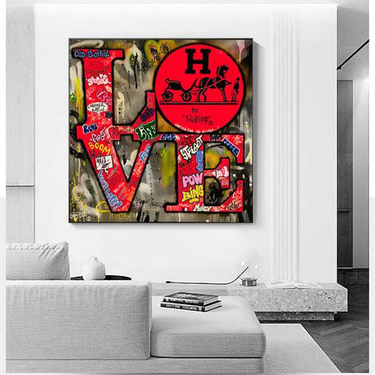 Love - graffiti art (red) canvas