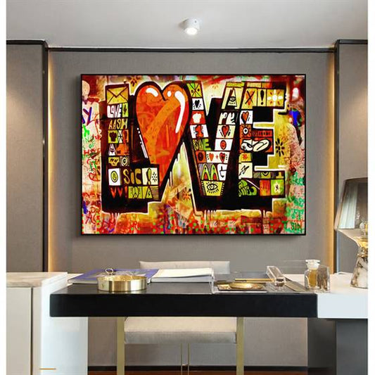 Love graffiti canvas