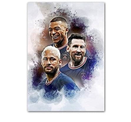 Messi, Neymar, Mbappe canvas