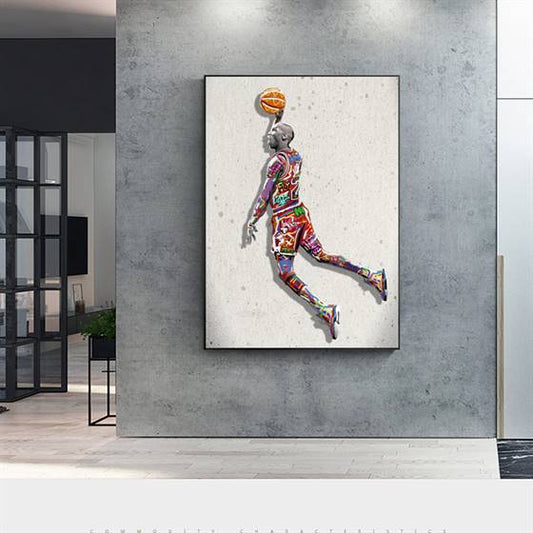 Michael Jordan's free throw line dunk canvas