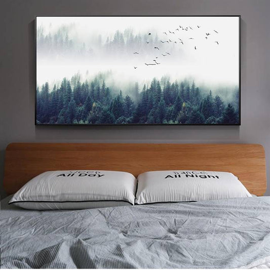 Misty landscape canvas