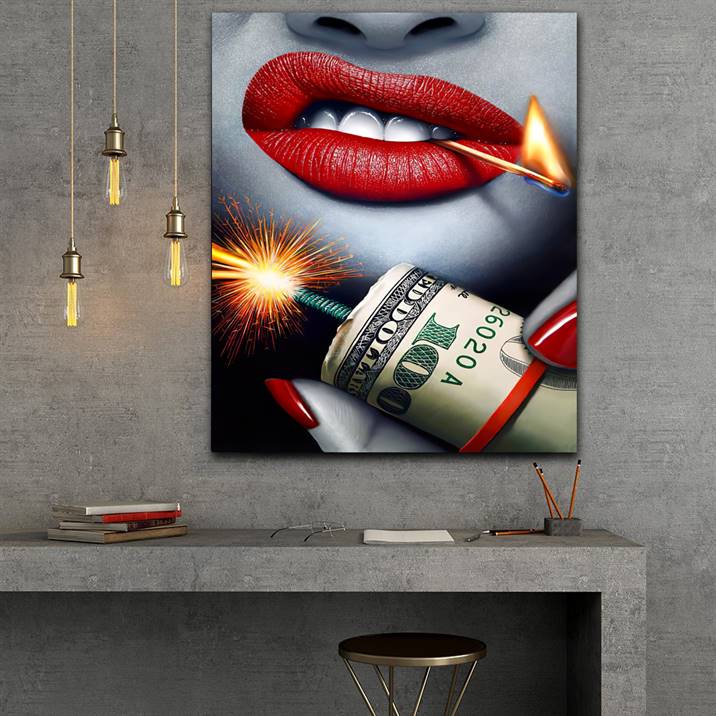 Money bomb canvas