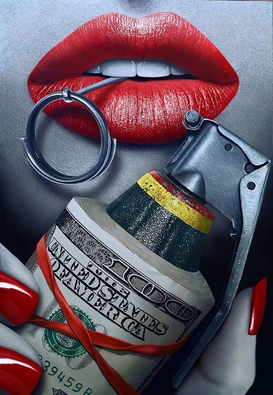 Money grenade canvas