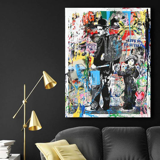 Mr. Brainwash - Charlie Chaplin canvas