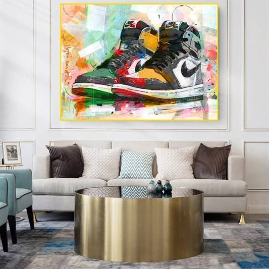 Multicolor Air Jordan's canvas