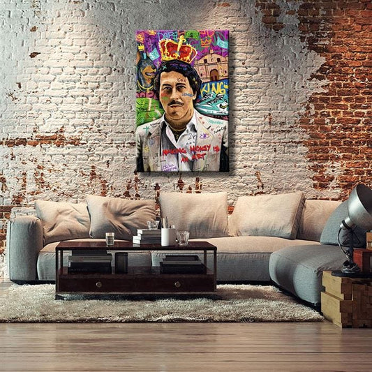 Pablo Escobar - Making money is an art canvas