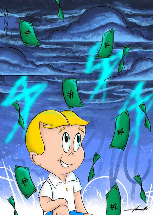 Raining money canvas