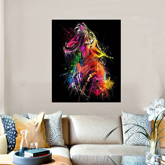Roaring tiger canvas