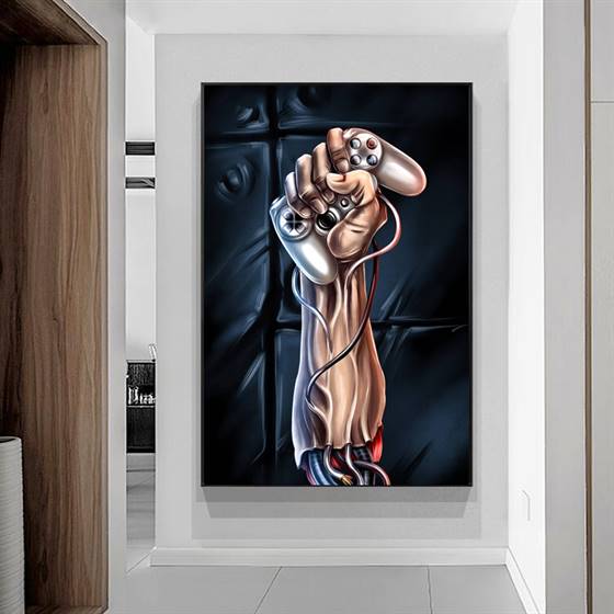 Robotic hand with gaming controller canvas