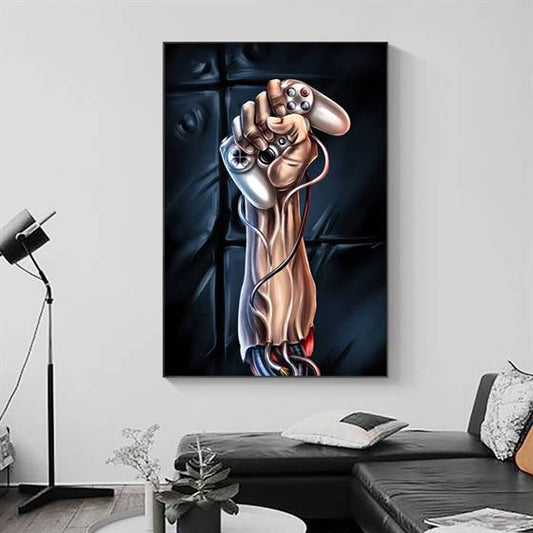 Robotic hand with gaming controller canvas