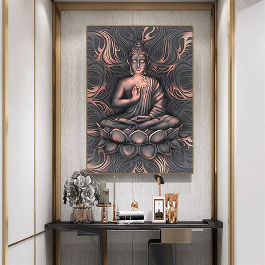 Rose gold Buddha canvas