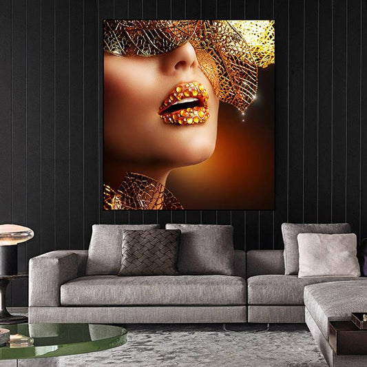 Shiny lips canvas